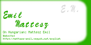 emil mattesz business card